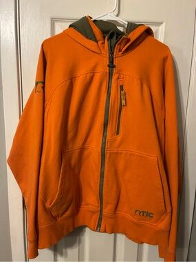 RTIC Men's Orange Zip-Up Hoodie Jacket